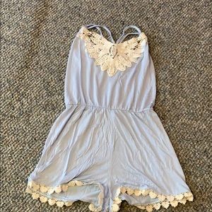 Lace and Blue Romper